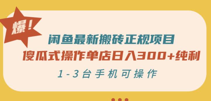 傻瓜式操作单店日入300+纯利，1-3台手机可操作